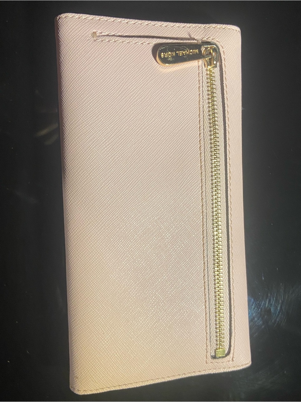 Michael Kors Pale Pink Saffiano Continental Wallet with Gold Logo - Picture 3 of 4